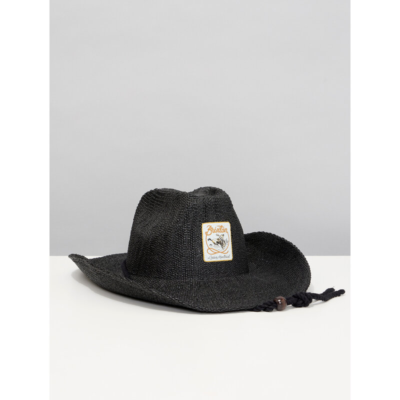 BRIXTON Chapeau de cowboy noir en paille Auston LASSO Montréal x Brixton