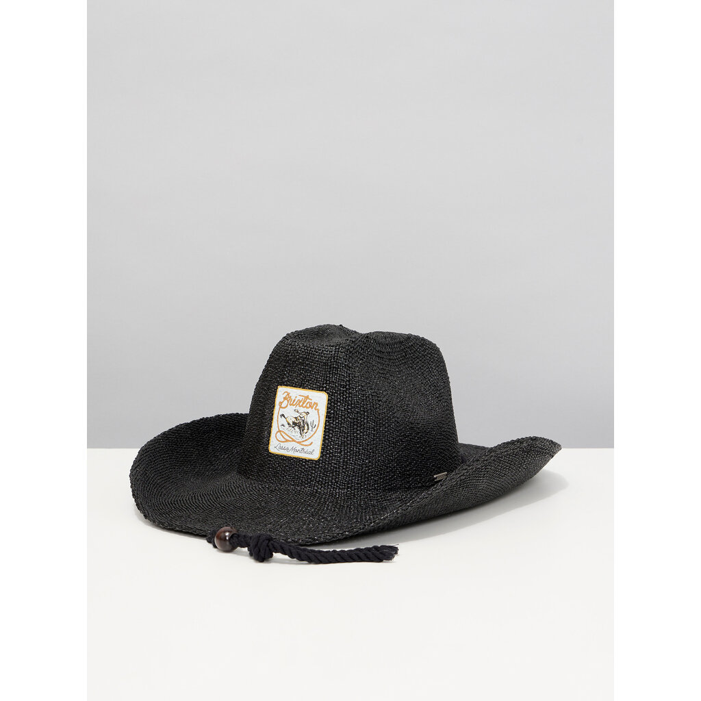 BRIXTON Chapeau de cowboy noir en paille Auston LASSO Montréal x Brixton