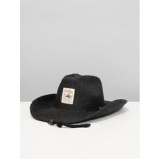 BRIXTON Chapeau de cowboy noir en paille Auston LASSO Montréal x Brixton