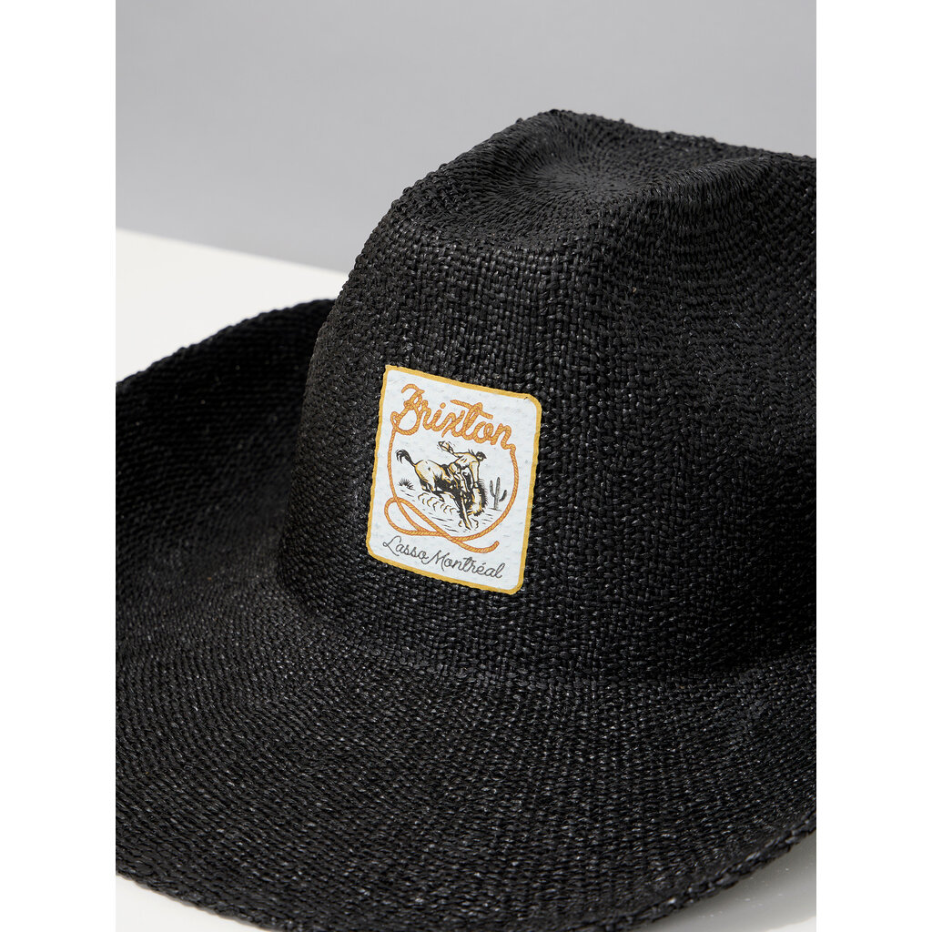 BRIXTON Chapeau de cowboy noir en paille Auston LASSO Montréal x Brixton