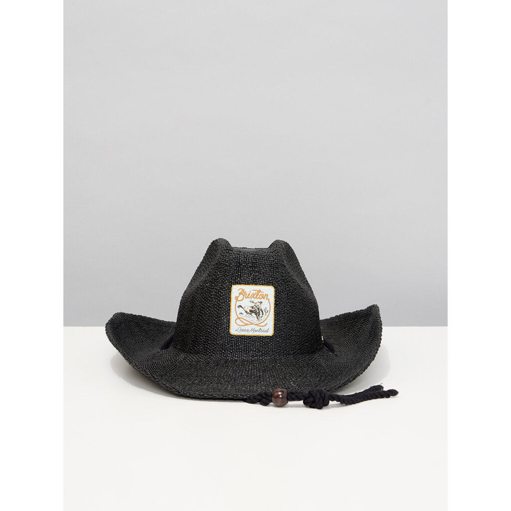 BRIXTON Chapeau de cowboy noir en paille Auston LASSO Montréal x Brixton