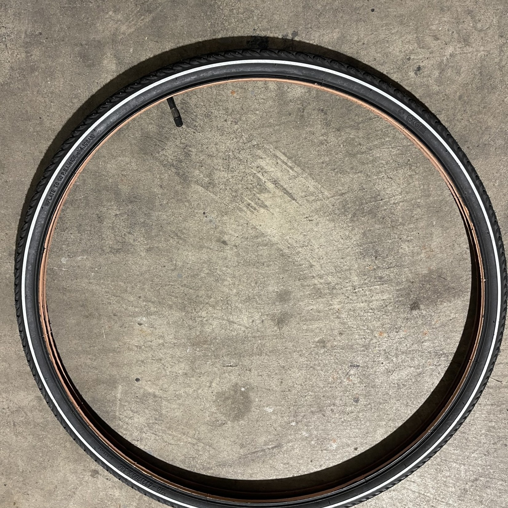 700 X 38 Bicycle Tire & Tube (Black w/ White Pinstripe) New TecnoArt