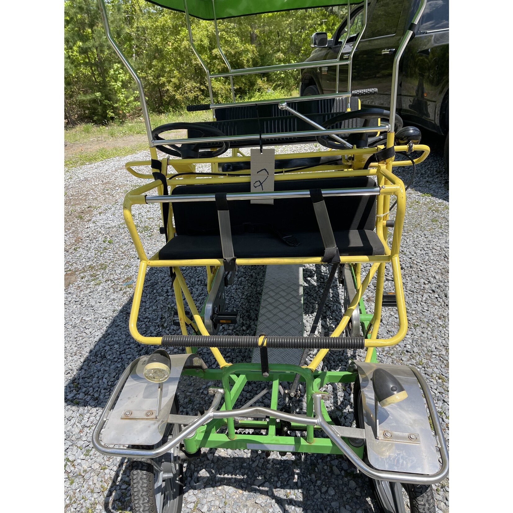 Used 2018 NewTecnoArt Selene Bus Surrey Bike (Yellow & Green w/ Green Top)