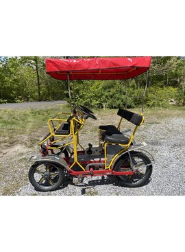 Used 2014 NewTecnoArt Selene Sport Surrey Bike (Yellow & Red w/ Red Top)