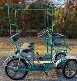 Used  NewTecnoArt Selene Sport Surrey Bike (Metallic Turquoise w/ Red Top)
