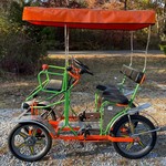 Used 2019 NewTecnoArt Selene Sport Surrey Bike (Orange & Green w/ Orange Top)