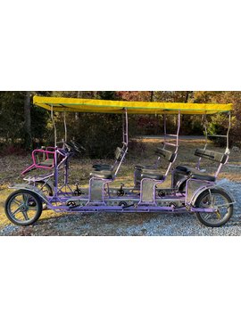 Used TecnoArt Triple Bench Surrey Bike (Purple w/ Yellow Top)