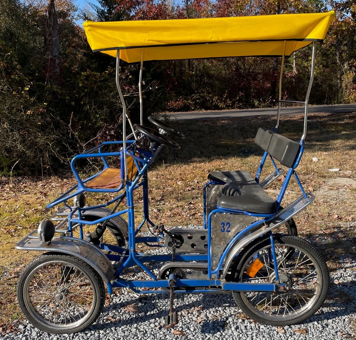 Used TecnoArt Single Bench Surrey Bike (Blue & Yellow)