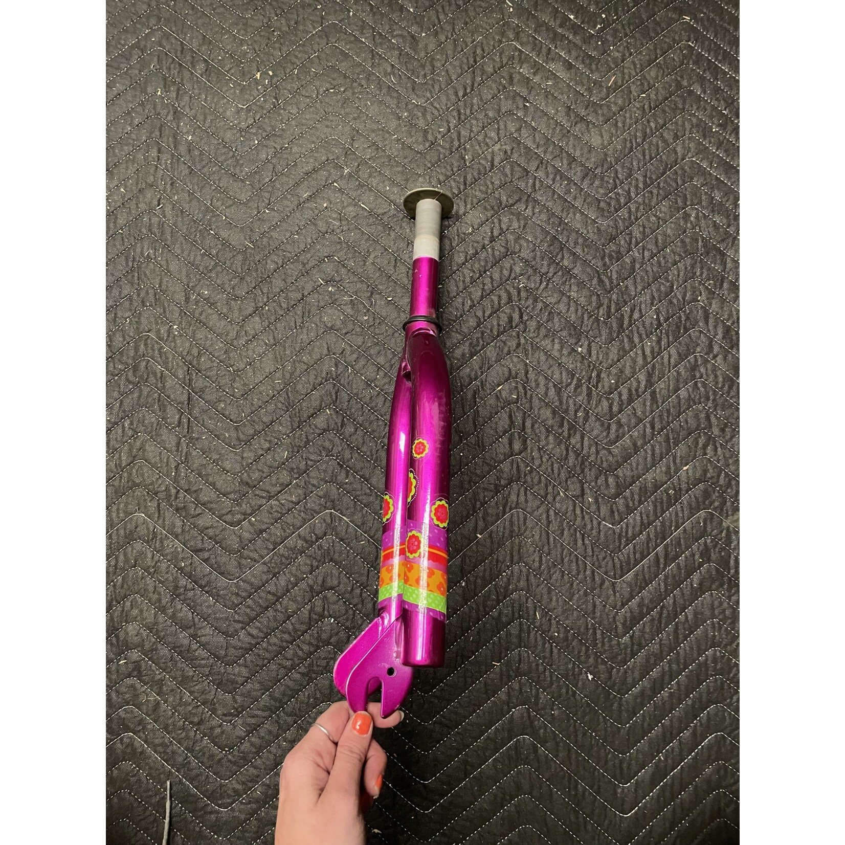 1” x  5 1/8” Rigid 18" Bicycle Fork (Purple w/ Flowers)