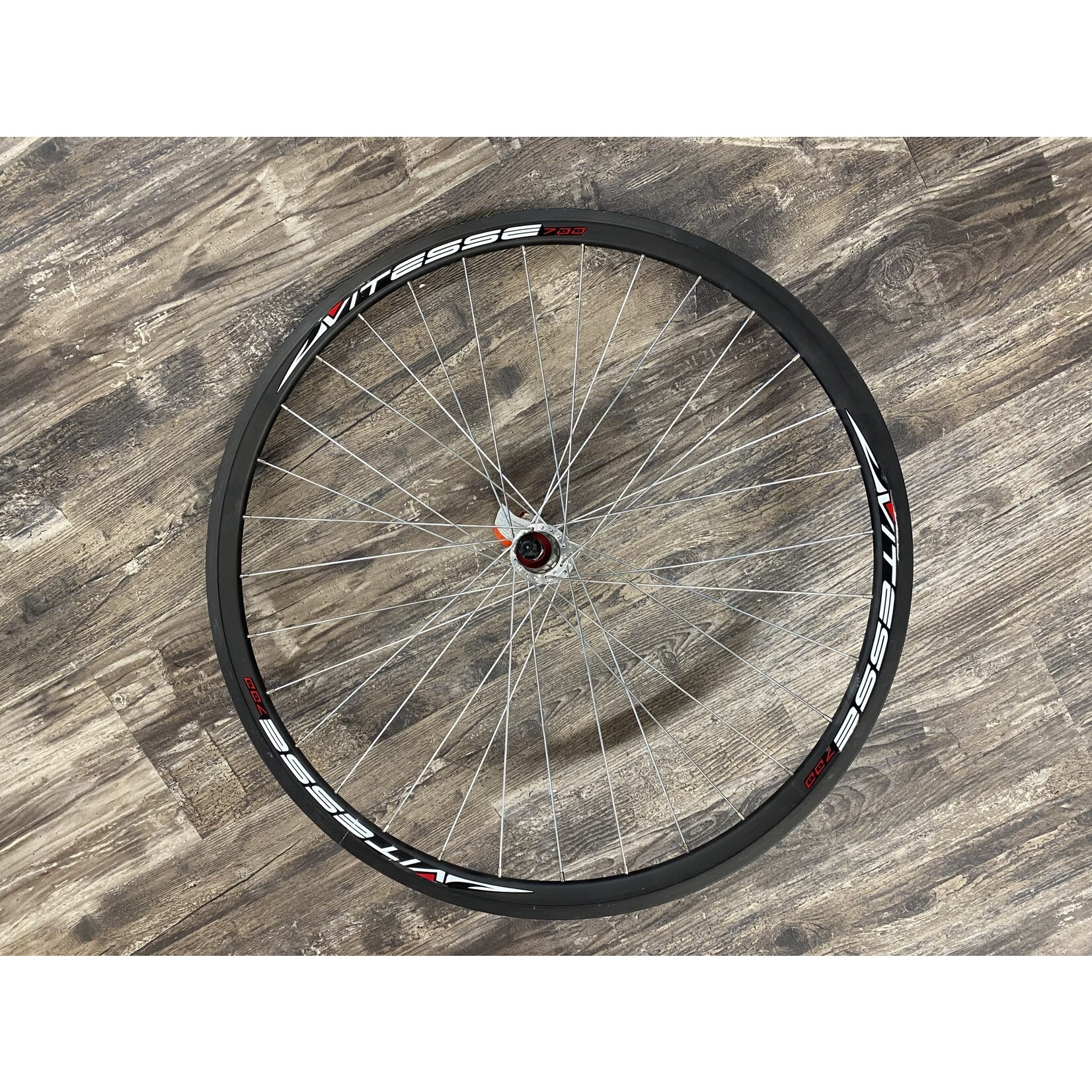 Vitesse 700c Rear Bicycle Wheel/ Aluminum/ Cassette/ Black & Red