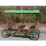 Used NewTecnoArt Selene Bus Surrey Bike (Orange & Green w/ Green Top #16)