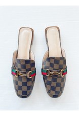 CHECKED MULE GG LOAFERS