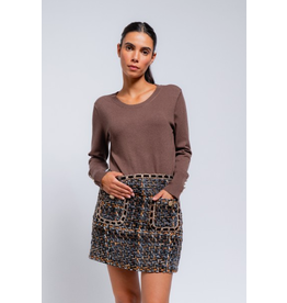 Tweed Skirt with gold buttons