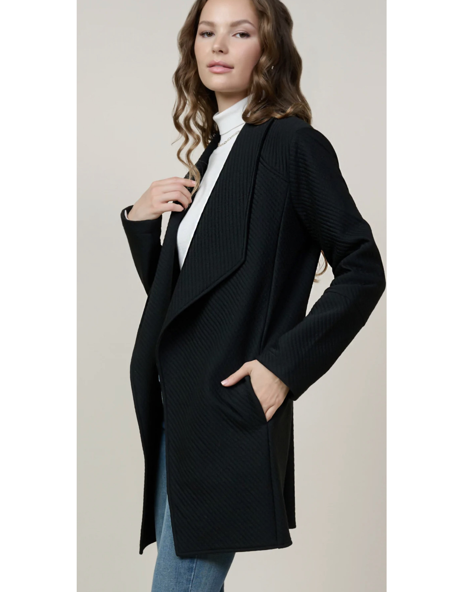 OPEN FRONT KNIT CARDIGAN