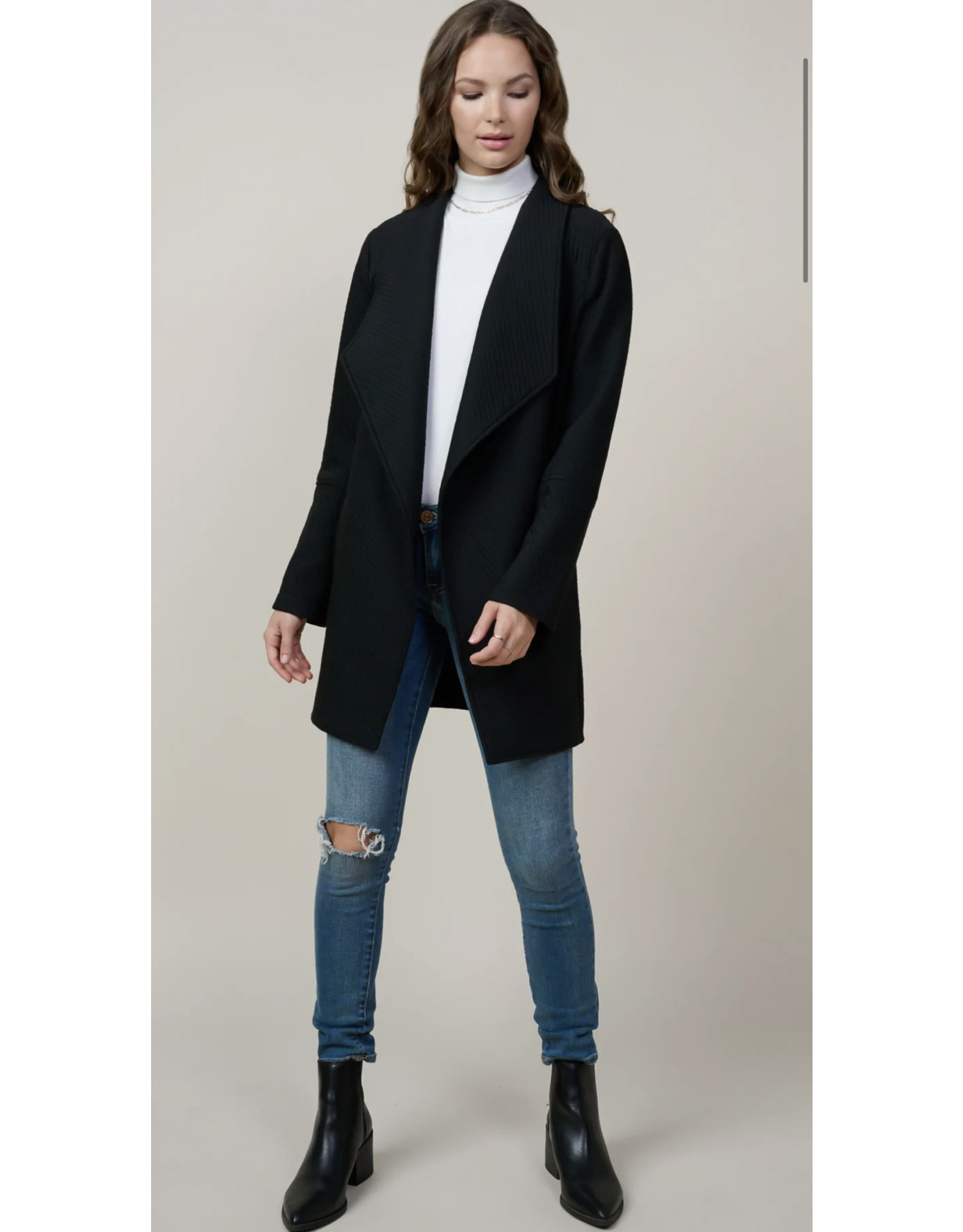 OPEN FRONT KNIT CARDIGAN