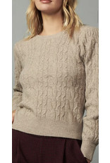 PUFF SLV CABLE KNIT SWEATER