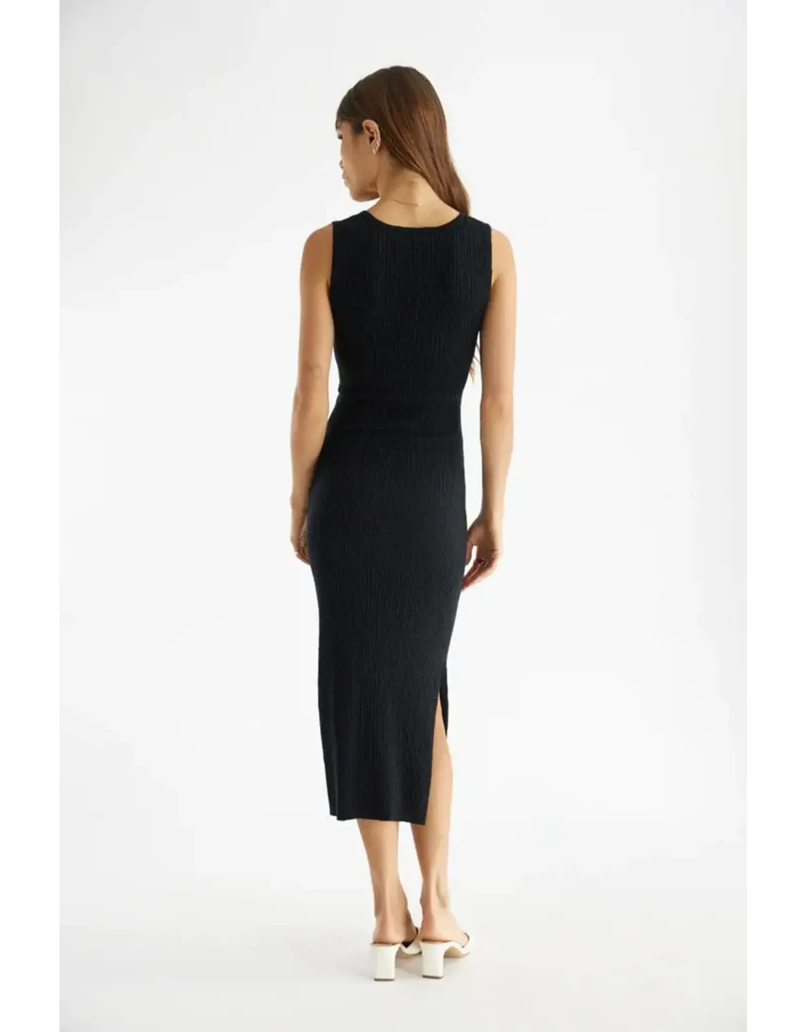 RIBBED TIE FRONT DRESS