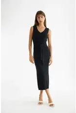 RIBBED TIE FRONT DRESS