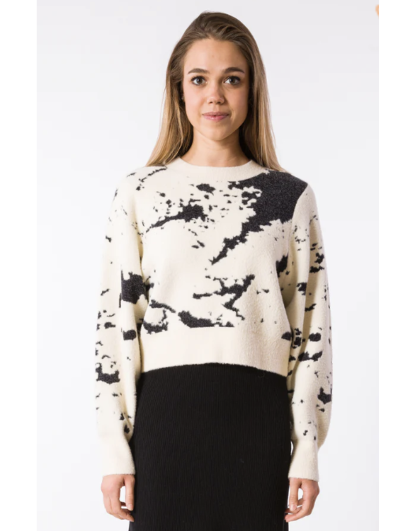 CARRARA MARBLE PRINT SWEATER