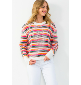 MULTI COLOR SLEEVE KNIT SWEATER