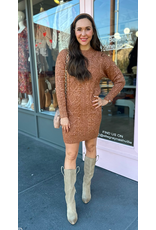 CHUNKY CABLE KNIT SWEATER DRESS