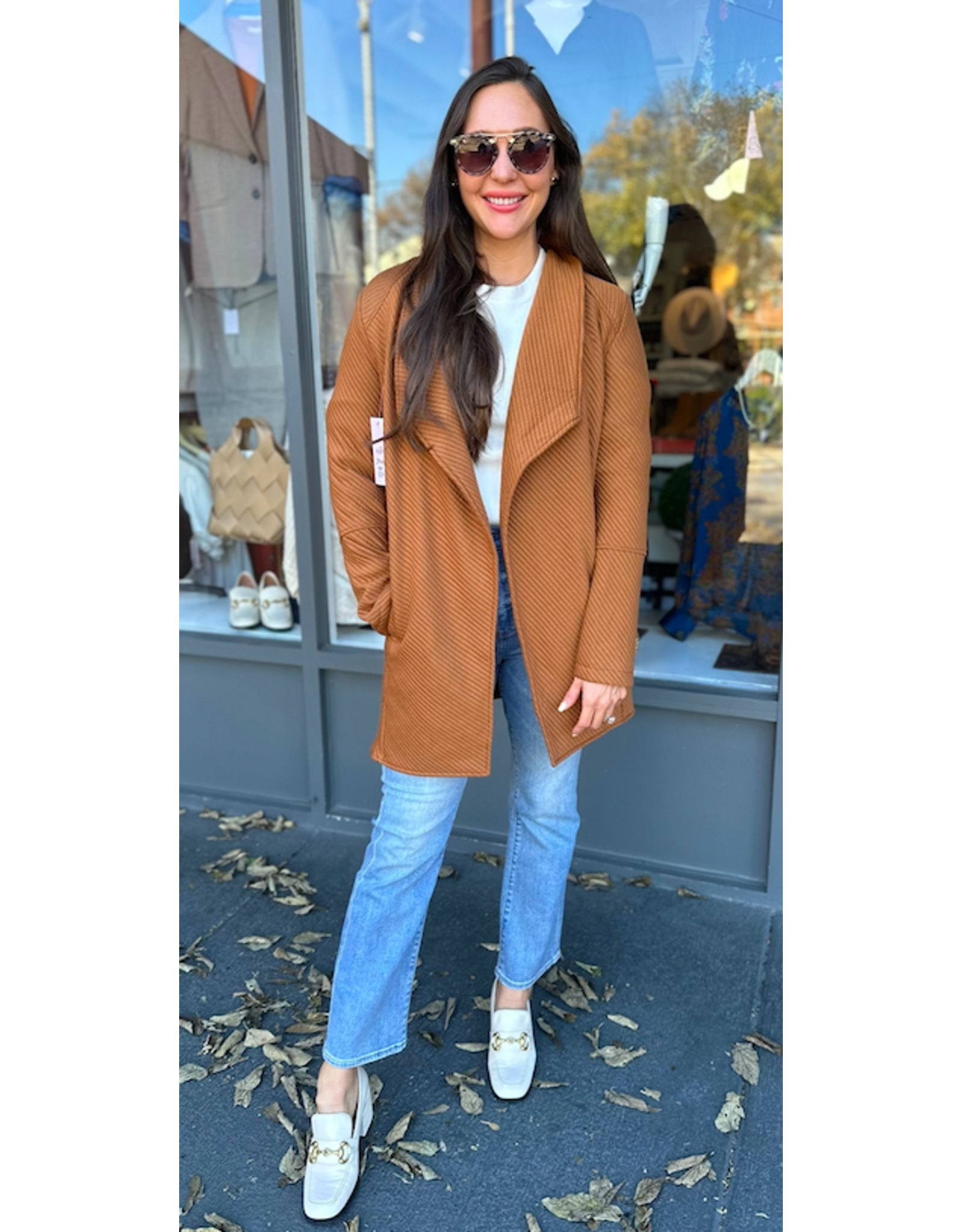 OPEN FRONT KNIT CARDIGAN