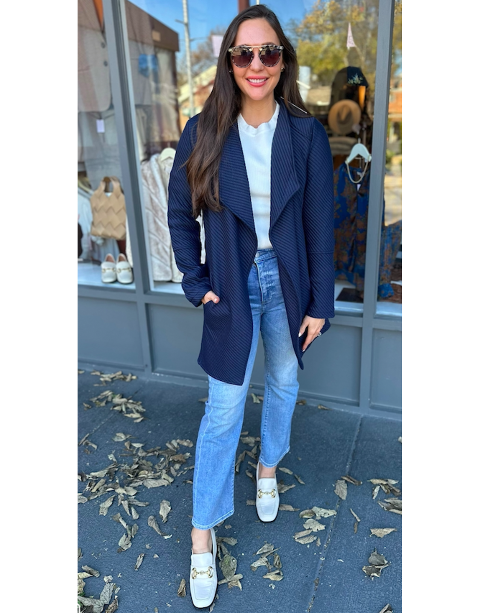 OPEN FRONT KNIT CARDIGAN
