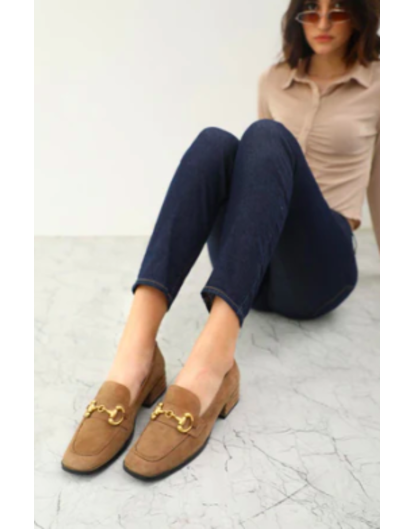 SUEDE HORSEBIT LOAFER PUMP