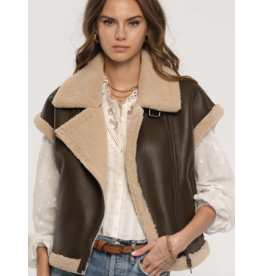 LEATHER SHERPA LINED VEST