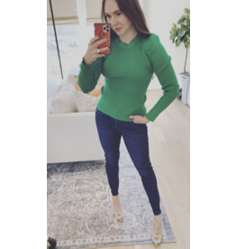 PUFF SLEEVE KNIT RIBBED TOP (additional colors)