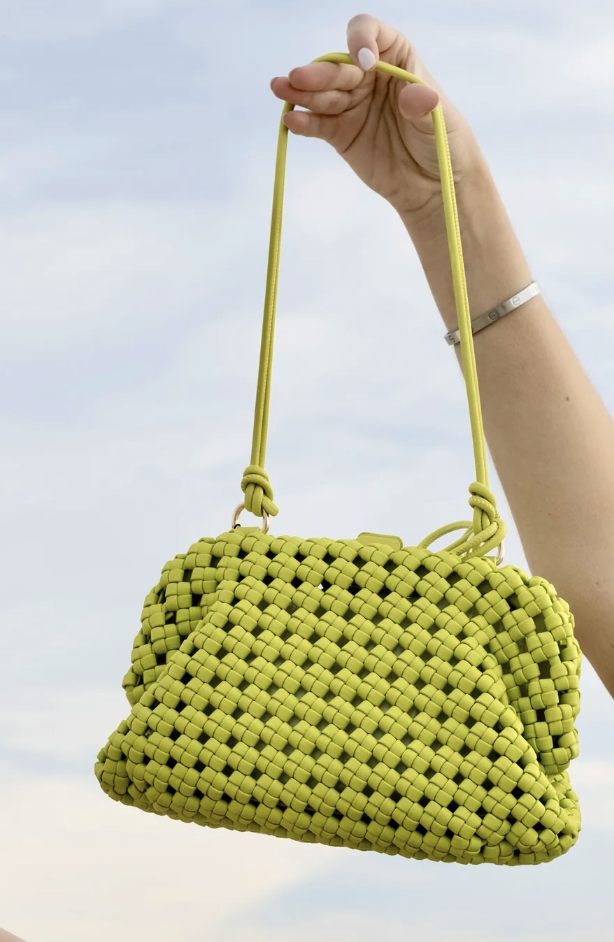 LARGE BRAIDED WEAVE WOVEN PURSE