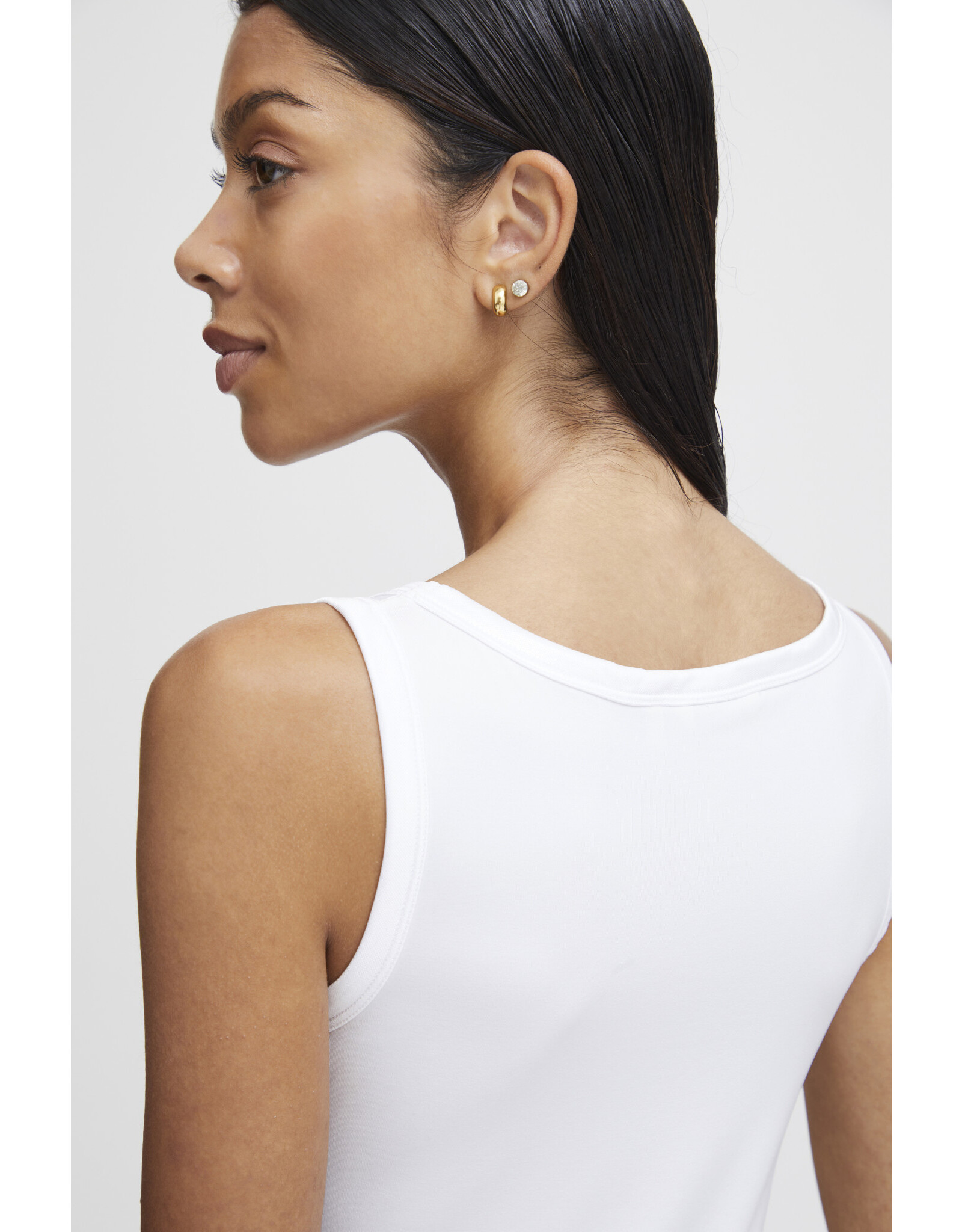 WHITE SILK TANK