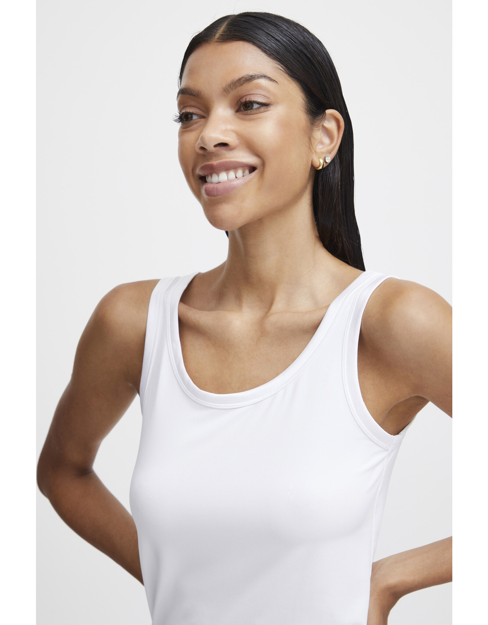 WHITE SILK TANK