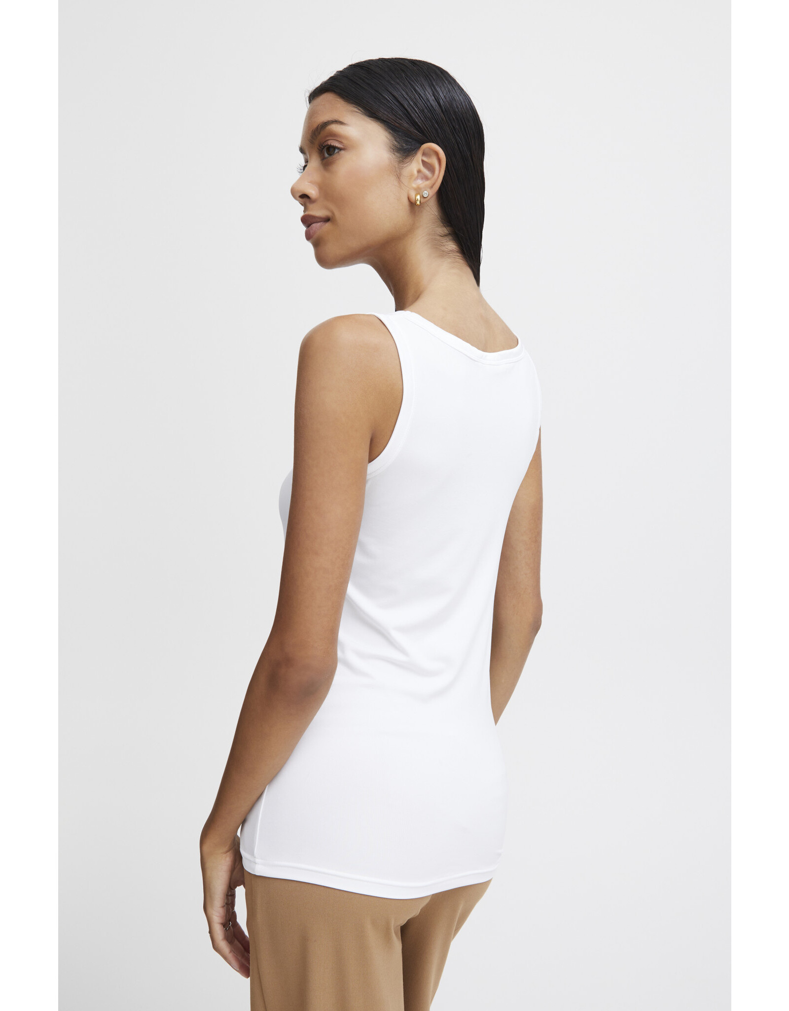 WHITE SILK TANK