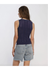 KNIT GOLD BUTTON VNECK VEST