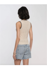 KNIT GOLD BUTTON VNECK VEST