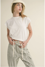 LIGHT WEIGHT T SHIRT W/ SLEEVE DETAIL