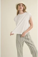LIGHT WEIGHT T SHIRT W/ SLEEVE DETAIL