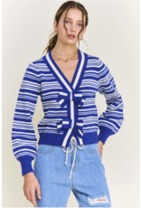 IN THE BEGINNING STRIPED CARDIGAN W/ BOW DETAIL
