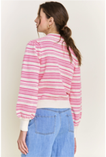 IN THE BEGINNING STRIPED CARDIGAN W/ BOW DETAIL