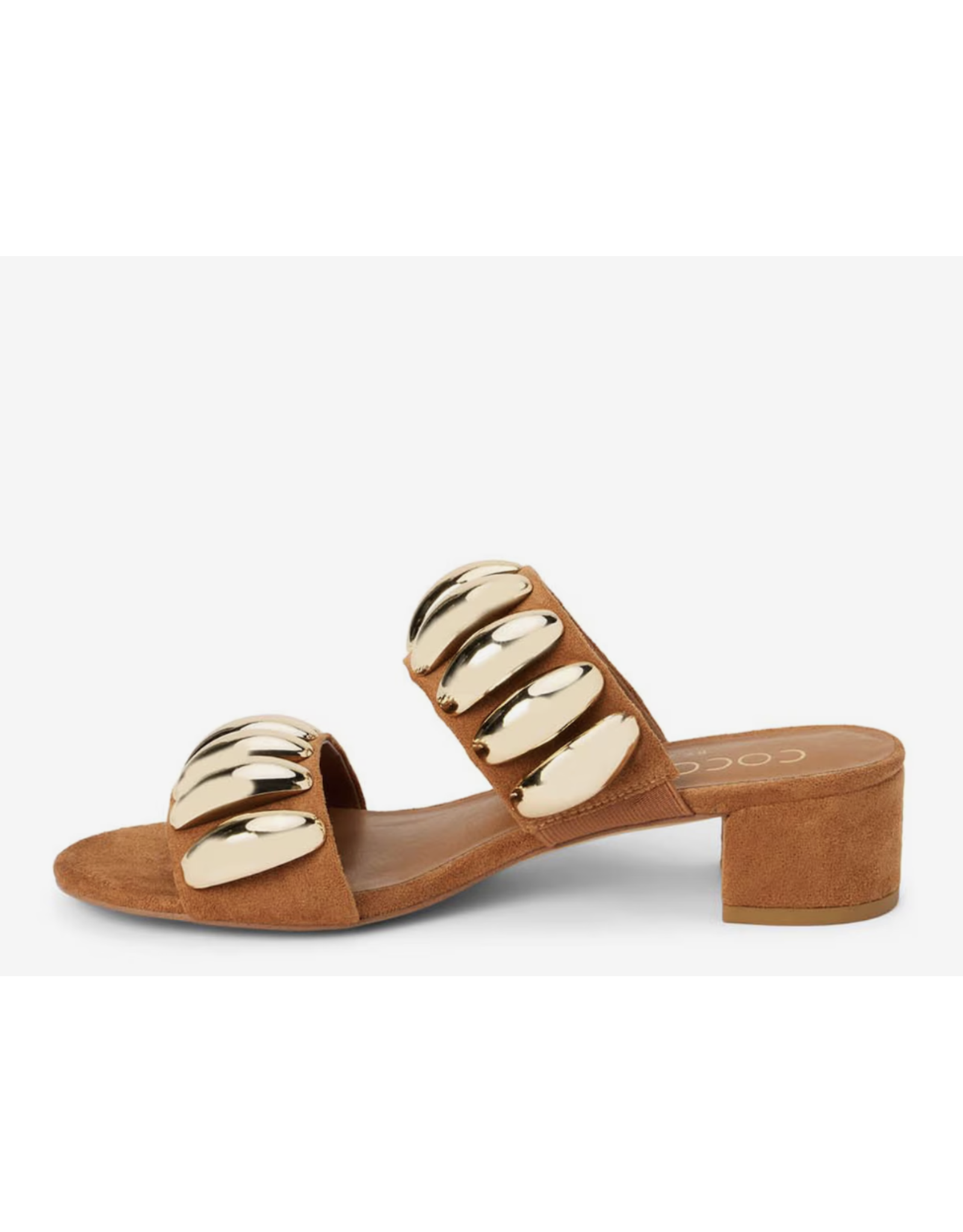 EMBELLISHED DOUBLE STRAP SUEDE SANDAL