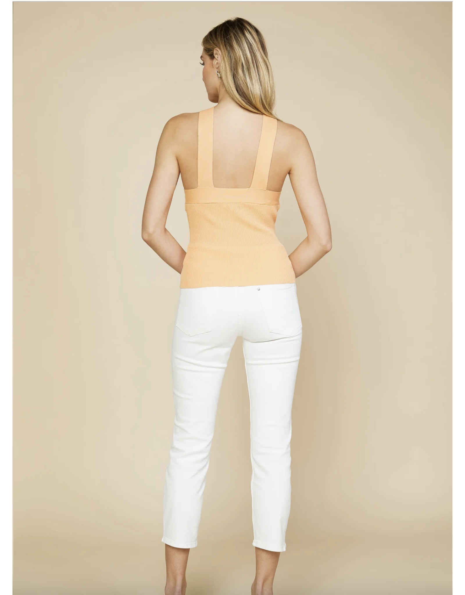 CROSSED NECK SLVLESS SWEATER