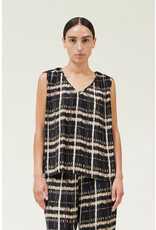ACCORDIAN PLEAT SLEEVELESS PRINT TOP