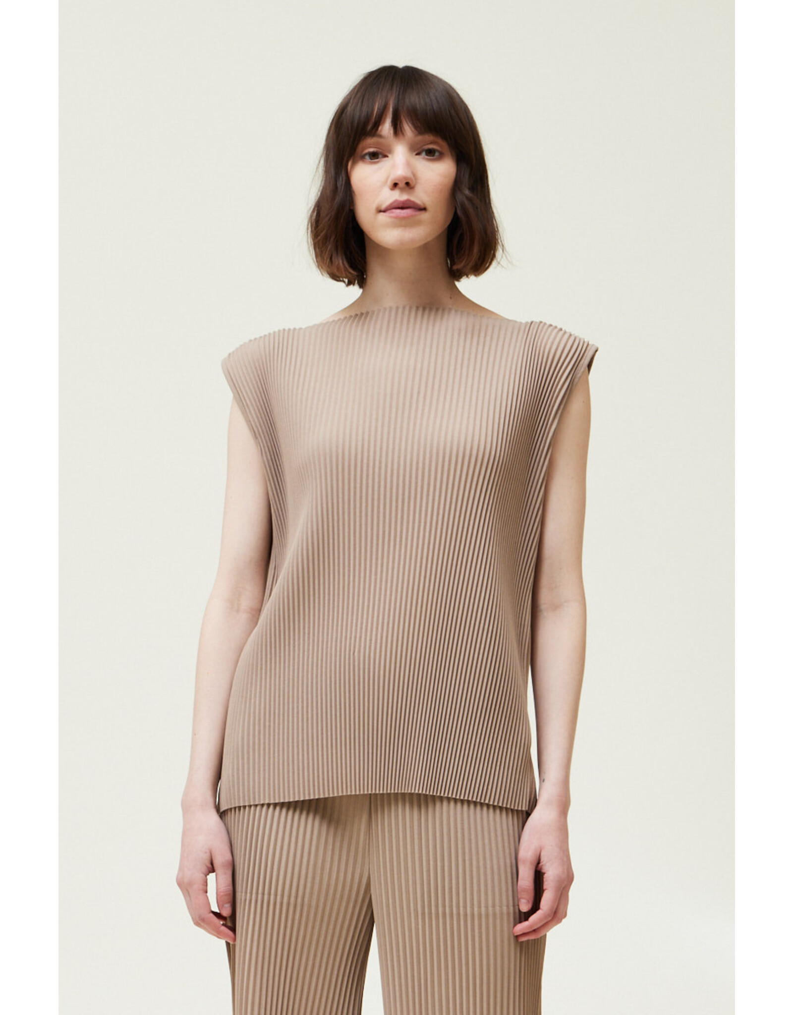 ACCORDIAN PLEAT SLEEVELESS TOP