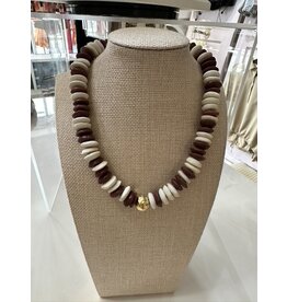 HEISHI NECKLACE WITH HAMMERED BALL (Additional Colors)