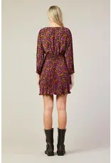 FALL FLORAL PLEATED MINI DRESS
