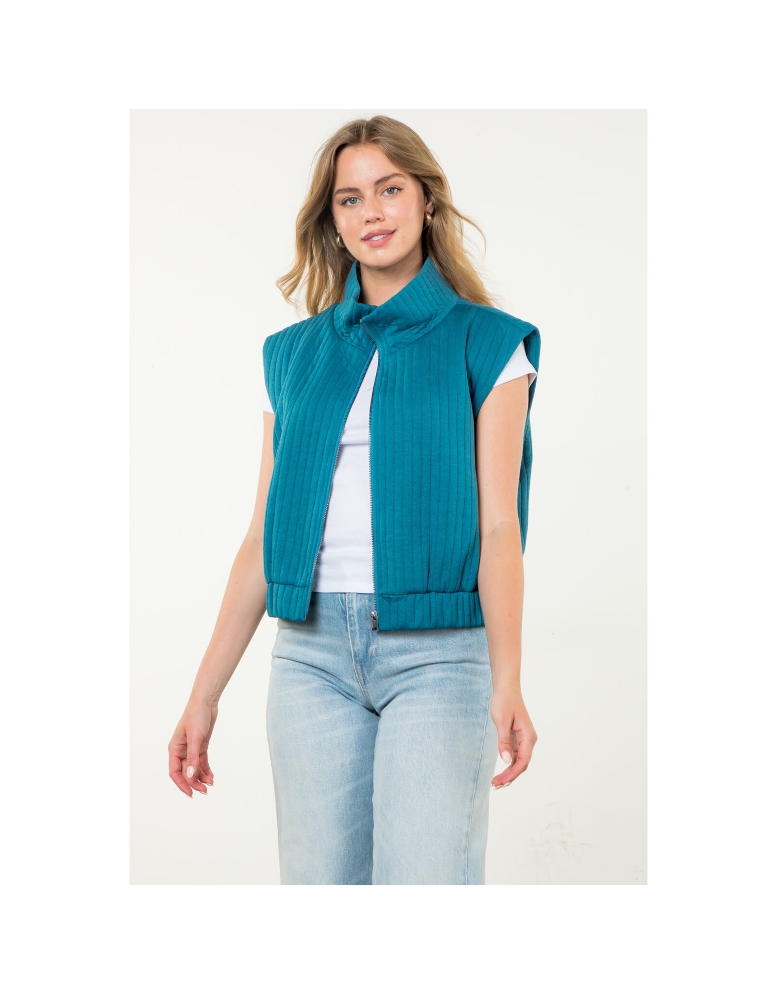 QUILTED ZIP UP VEST