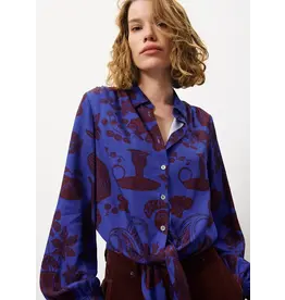 FALL FLORAL TIE FRONT BLOUSE