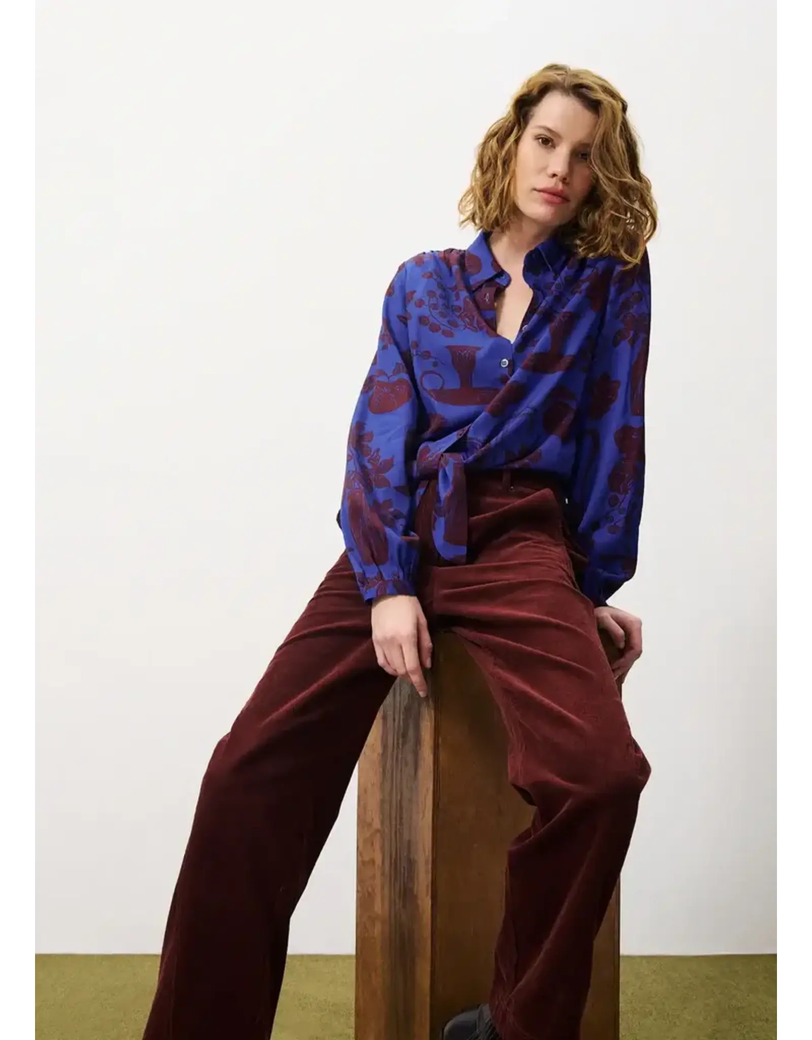 FALL FLORAL TIE FRONT BLOUSE
