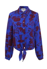FALL FLORAL TIE FRONT BLOUSE